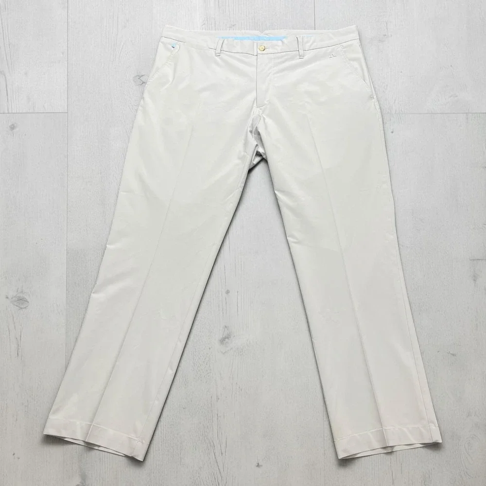 J.Lindeberg Mens Elliott Regular Fit Micro Stretch Golf Pants‎ Gray 38x32